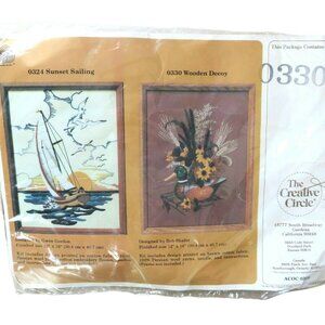 Creative Circle Wooden Decoy Needlepoint Kit 12"x16" Cotton Fabric Persian Wool